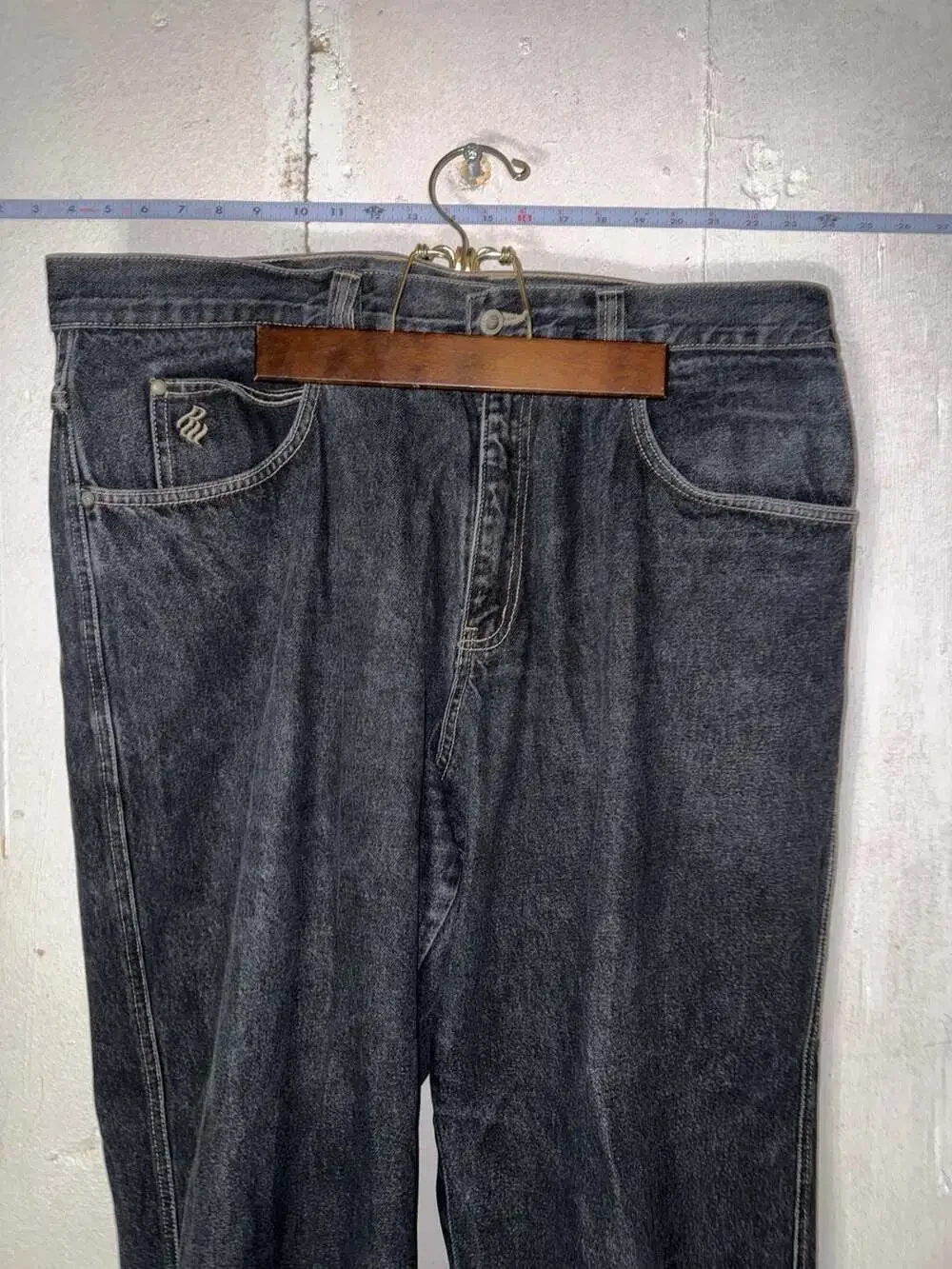Vintage Rocawear Baggy Wide Leg Jeans Faded Black Size 40